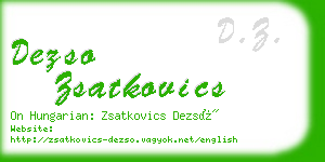 dezso zsatkovics business card